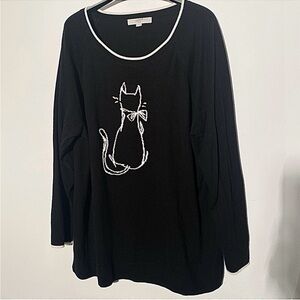 LOFT PLUS Women's Soft Black Cat Sweater Size 24/26 EUC! Luxurious Feel!